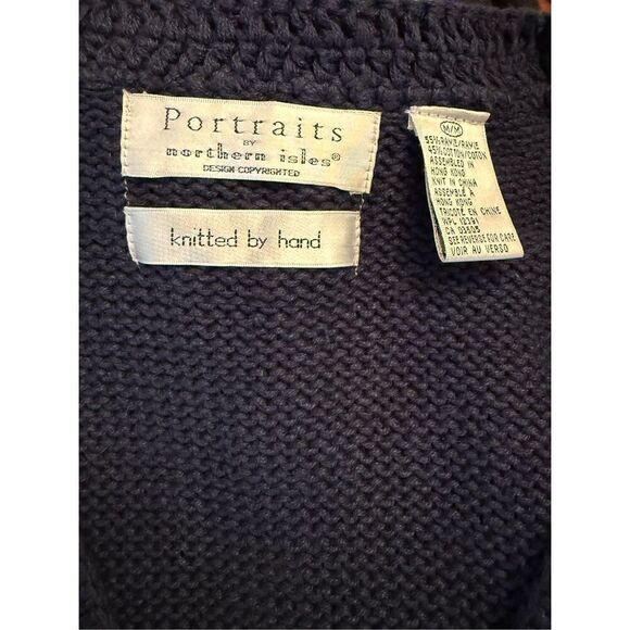 Portraits by Northern Isles Sweater Vest Sz. M Vintage Hand Knit Chunky - Picture 9 of 10